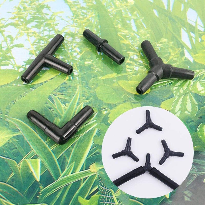 BornFeel Aquarium Airline Tubing Connectors I T L Y 40pcs Fish Tank Air Tube Adapters for 3/16 '' Air Line Hose (Black) - Image 5